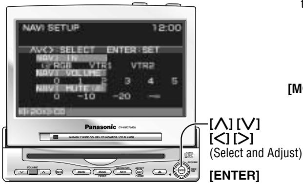 PANASONIC CATU7000U - Navigation Set Up - 2