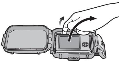 PANASONIC DMWMCFT5E - Die Geräterückseite öffnen, um die Digitalkamera zu entfernen. - 1