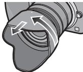 PANASONIC HFS1442AE - Gegenlichtblende auf dem Objektiv aufbewahren - 1