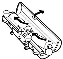 PANASONIC SLSX469 - Open the cover of the battery case and insert the batteries. - 1