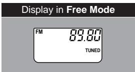 Display in Free Mode FM 89.80 TUNED