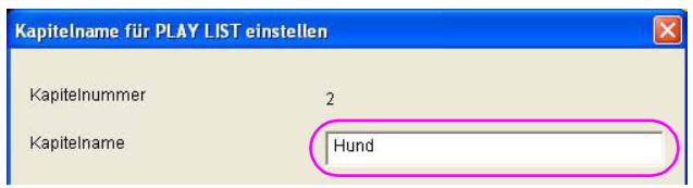 PANASONIC VWDTD10E - Änderns Kapitelnamens - 1