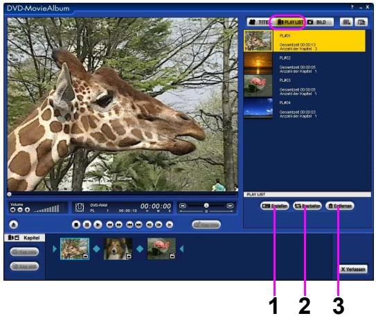 PANASONIC VWDTD10E - Entfernen einer PLAY LIST - 1