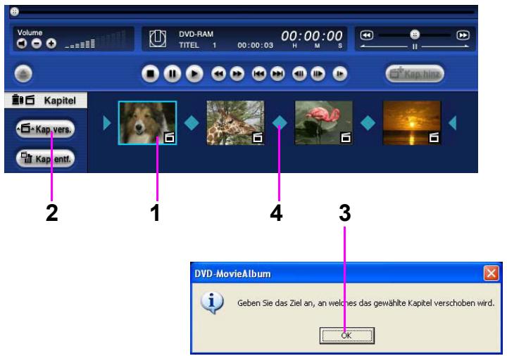 PANASONIC VWDTD10E - Bewegen des Kapitel unter Verwendung einer Bedientaste: - 1