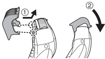 PANASONIC ER-GK40 - Fixation du sabot sur le rasoir - 1