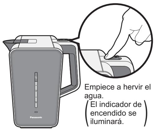 Empiece a hervir el agua. El indicador de encendido se iluminará.