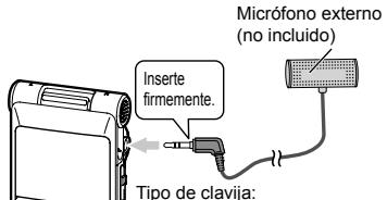PANASONIC RR-XS350E - Grabación mediante la connexion de un microfono externo - 1
