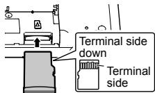 PANASONIC RR-XS350E - Inserting the SD card - 2