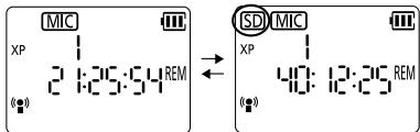 PANASONIC RR-XS350E - Switching between the internal memory and SD card - 1