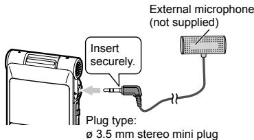 PANASONIC RR-XS350E - Recording by connecting an external microphone - 2