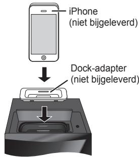 iPhone (niet bijgeleverd) Dock-adapter (niet bijgeleverd)