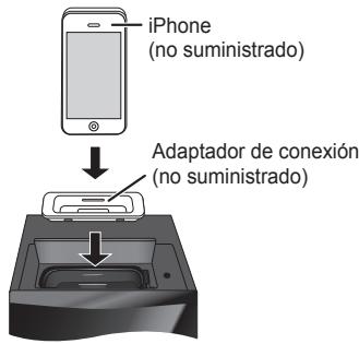 iPhone (no suministrado) Adaptador de conexión (no suministrado)