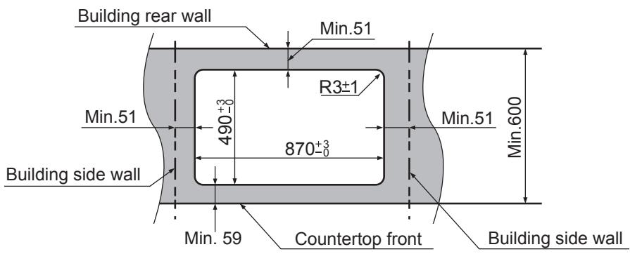 PANASONIC KYB915ABEPG - Dimensions of Countertop Cutout - 1
