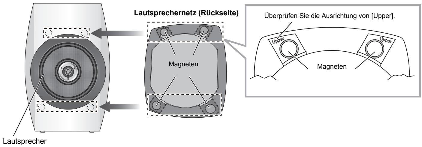PANASONIC SBC700E - Anbringen und Entfernen der Lautsprechernetze - 1