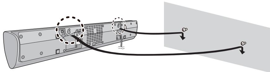 PANASONIC SC-HTB18EB - Installez solidement l'appareil principal sur la(les) vis. - 1
