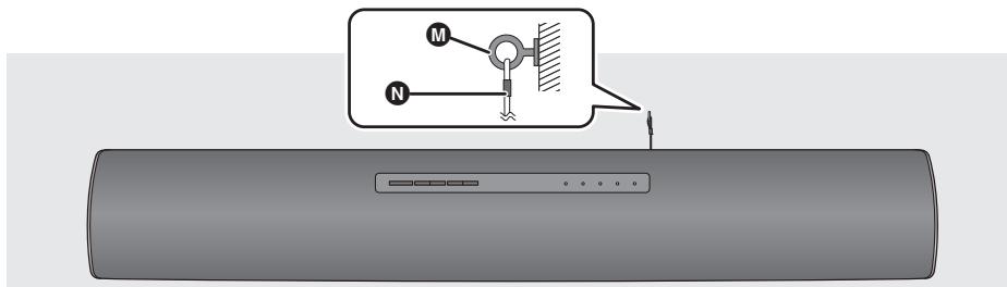 PANASONIC SC-HTB18EB - Sécurisez la cordelette au mur. - 1