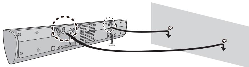 PANASONIC SC-HTB18EB - Ajuste correctamente la unidad principal en los tornillos. - 1