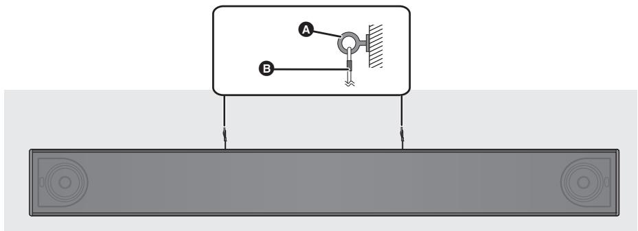 PANASONIC SC-HTB885EG - Sichern Sie das Seil an der Wand. - 1