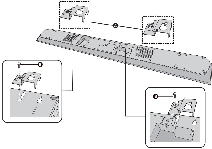 PANASONIC SC-HTB885EG - Montare le staffe per l'installazione a muro sull'unità principale. - 1