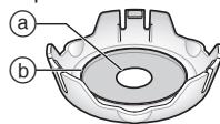 Technical diagram of a mechanical component with labeled parts (a) and (b)
