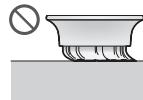 Diagram illustrating a mechanical assembly process with labeled steps ① and ②, showing hand positioning and component insertion.