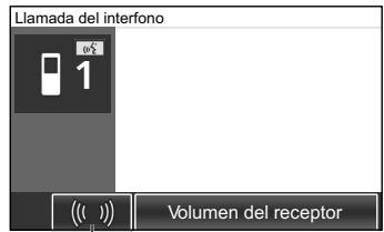 Llamada del interfono 1 Volumen del receptor