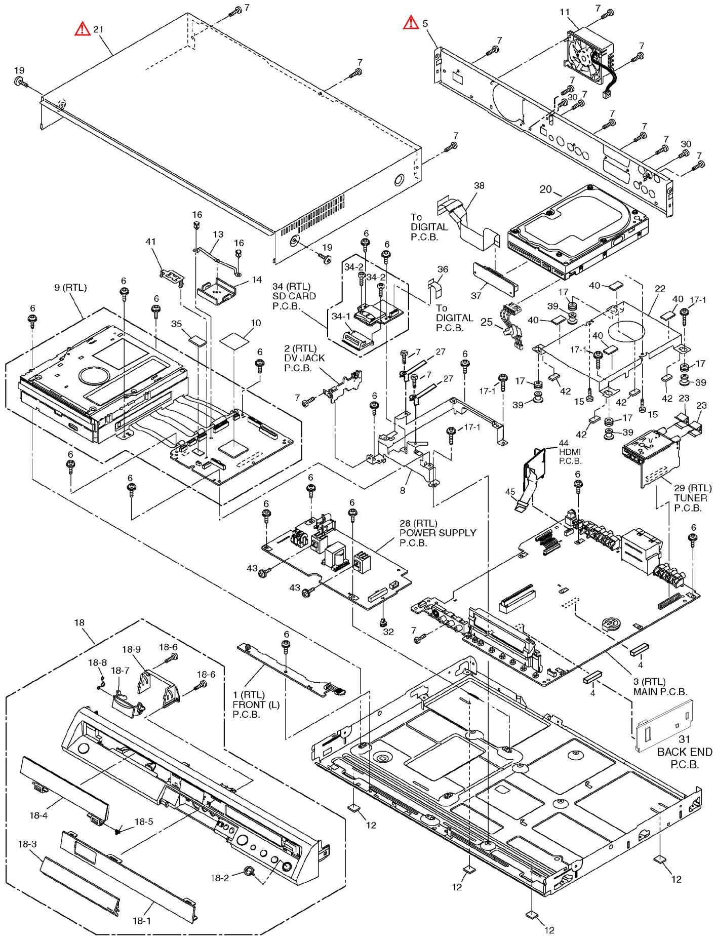 PANASONIC EUR7659T40 - CASING PARTS AND & MECHANISM SECTION - 1
