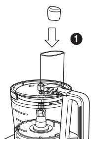 Diagram showing a device being processed with a container, labeled with step number 1