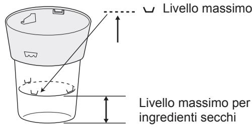 Livello massimo Livello massimo per ingredienti secchi