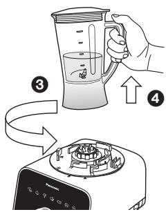 Diagram illustrating a cooking process with a blender and a toaster, showing step-by-step preparation and usage.