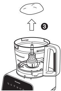 Diagram showing a blender with an upward arrow and labeled step 3, indicating a cooking process.
