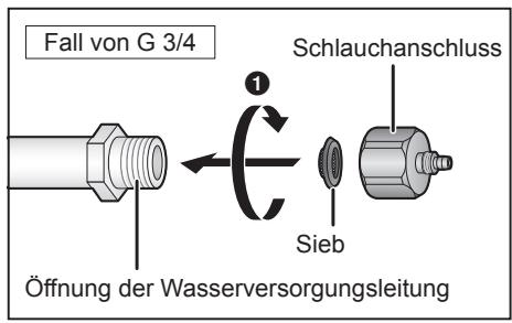 Fall von G 3/4 Schlauchanschluss Sieb Öffnung der Wasserversorgungsleitung