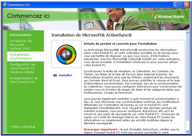HP IPAQ H6300 - Remarque : Microsoft Outlook Express ne fonctionne pas avec l'iPAQ Pocket PC ni avec ActiveSync. - 1