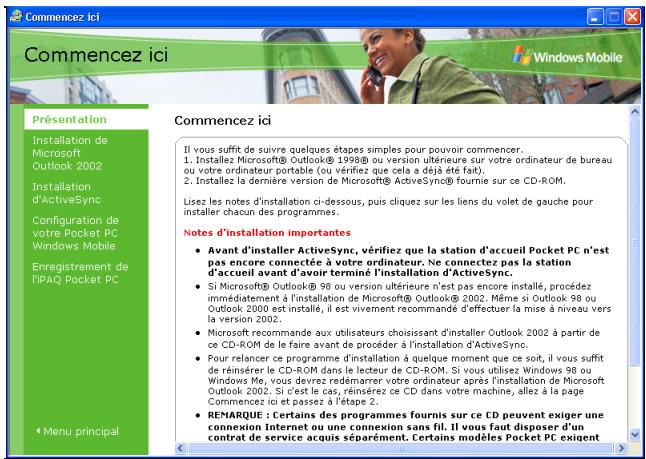 HP IPAQ H6300 - Comment faire pour installer Microsoft ActiveSync ? - 2