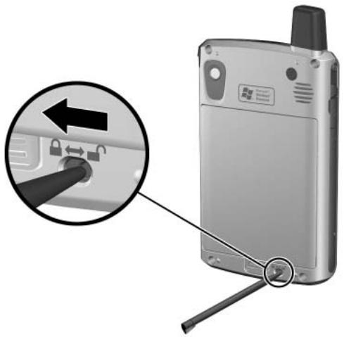 HP IPAQ H6300 - Comment faire pour insérer et retirercorrectement la batterie ? - 3