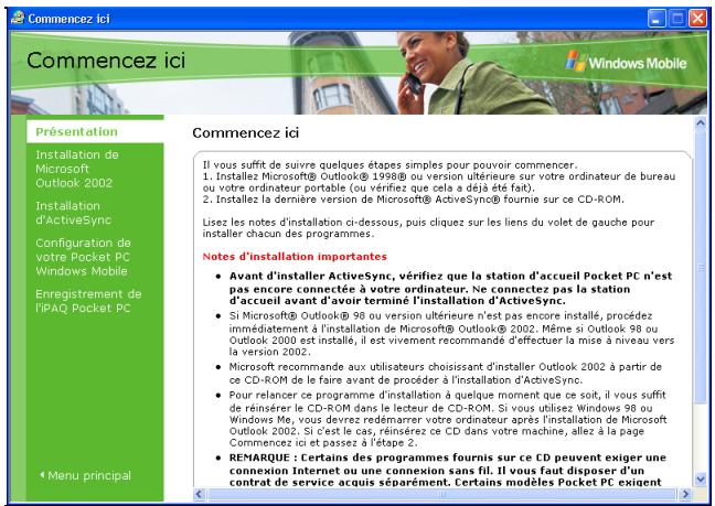 HP IPAQ H6300 POCKET PC - Comment faire pour installer Microsoft ActiveSync ? - 2