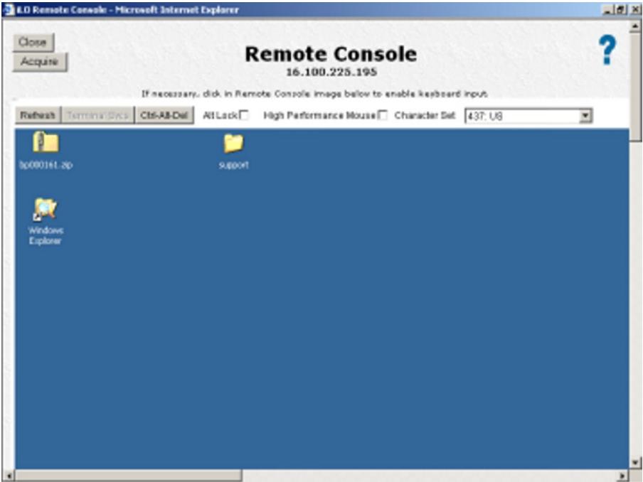 HP INTEGRATED LIGHTS-OUT (ILO) STANDARD FIRMWARE - Acquisition de la console distante - 1