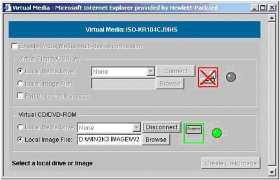 HP INTEGRATED LIGHTS-OUT (ILO) STANDARD FIRMWARE - Cliquez sur Connect (Connector). - 1