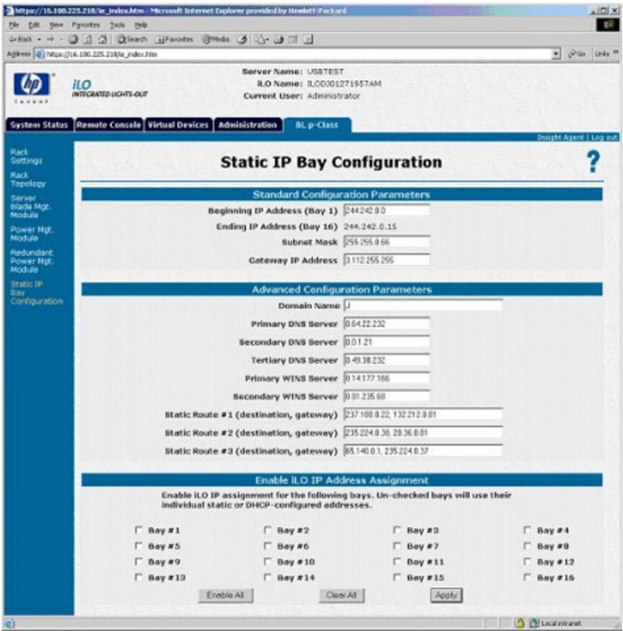 HP INTEGRATED LIGHTS-OUT (ILO) STANDARD FIRMWARE - Définition des paramètres de configuration IP statique - 1