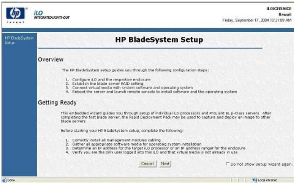HP INTEGRATED LIGHTS-OUT (ILO) STANDARD FIRMWARE - Installation HP BladeSystem - 1
