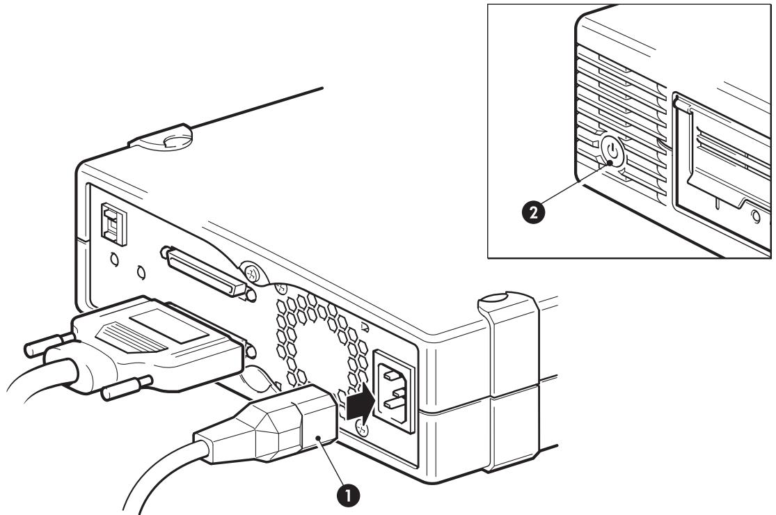 HP STORAGEWORKS ULTRIUM 232 TAPE DRIVE - Connexion du câble d'alimentation - 1