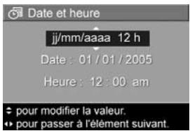 HP PHOTOSMART M517 - Réglage de la date et de l'heure - 1