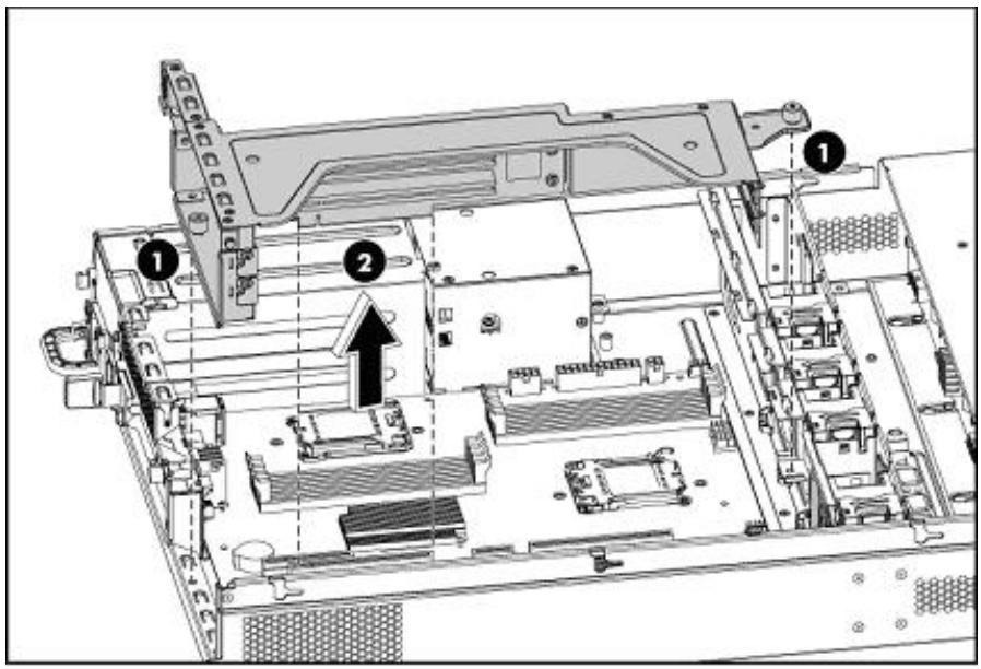 HP STORAGEWORKS D2D4000 BACKUP SYSTEM - Retrait de la cage PCI - 1
