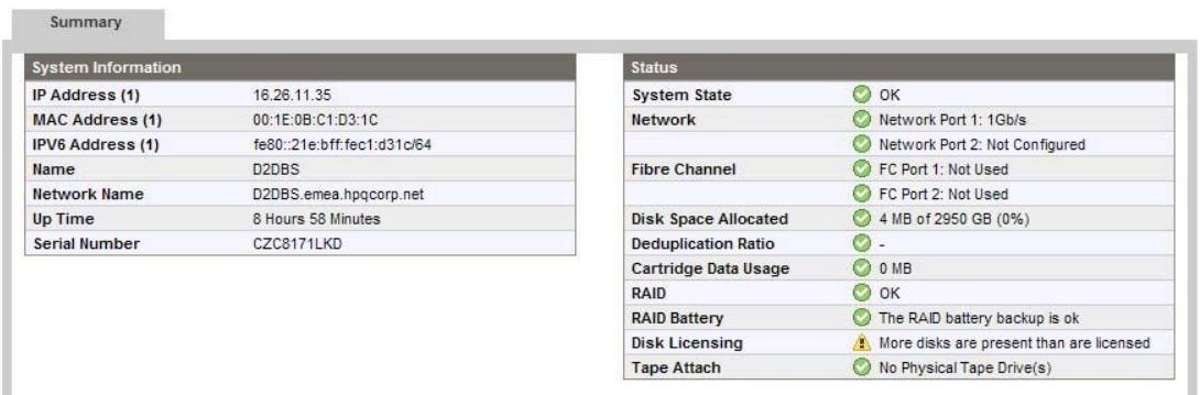 HP STORAGEWORKS D2D4000 BACKUP SYSTEM - Pages Récapitulatif et RAID suite à l'ajout de disques - 1