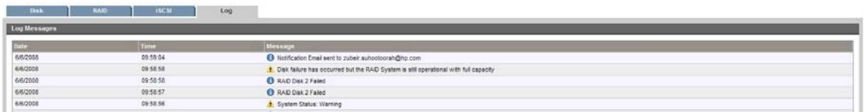 HP STORAGEWORKS D2D4000 BACKUP SYSTEM - Le journal des événements - 1