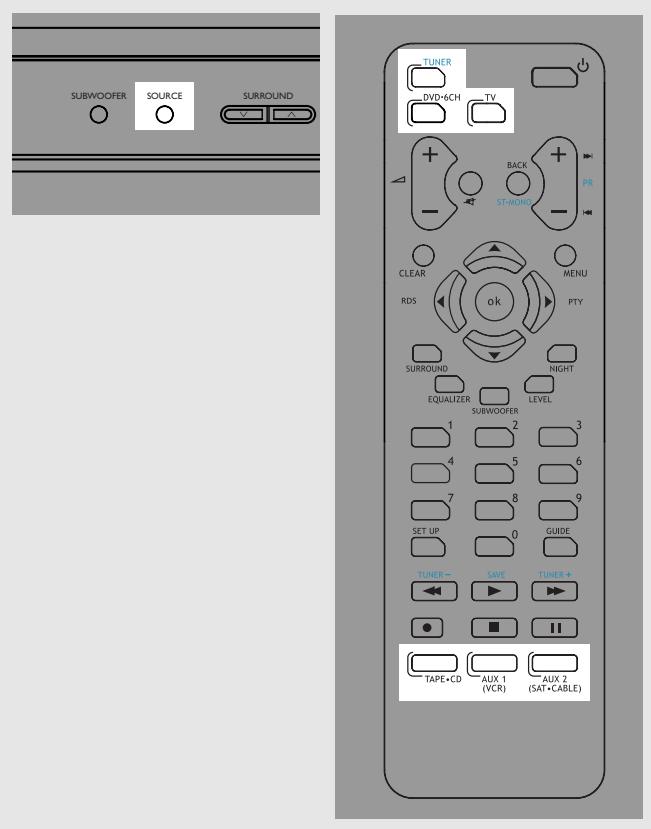 THOMSON DPL680 - Sélection d'une source audio/video - 1