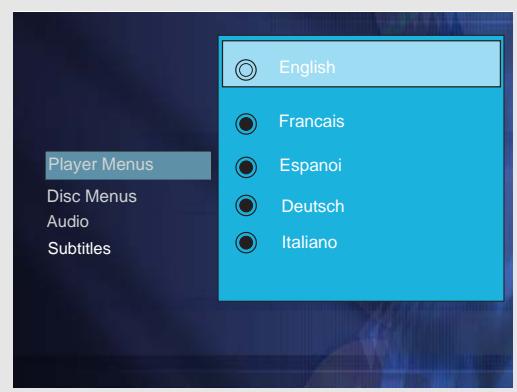 THOMSON DPL930VD-DVD - Langue des menus - 1