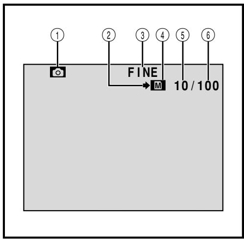 THOMSON VMD140 - Indications de l'écran LCD/du viseur pendant l'enregistrement D.S.C. uniquement (VMD130/VMD140 uniquement) - 1