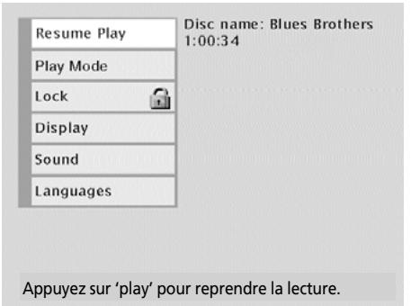 THOMSON CS1200VD - Le Système Menu du Lecteur DVD - 1