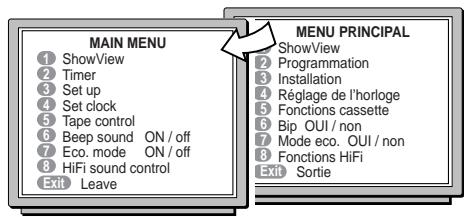 THOMSON VTH6810G - Langue des menus - 1